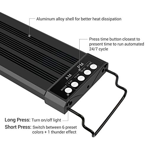 NICREW RGB Plus Luz LED Acuario, 24/7 Lámpara de la Planta de Acuario con Control Remoto, Acuario Completamente Automatizado luz LED, 77-110 cm, 22W