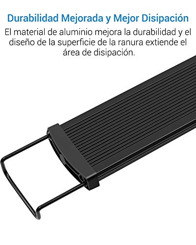 NICREW SlimLED Luz para Acuario Plantado, Luz Delgada LED Acuario Plantado, Lámpara para Acuario de Dulce Agua, 60-75 cm, 16W, 1000 LM, Temperatura de Color Regulable