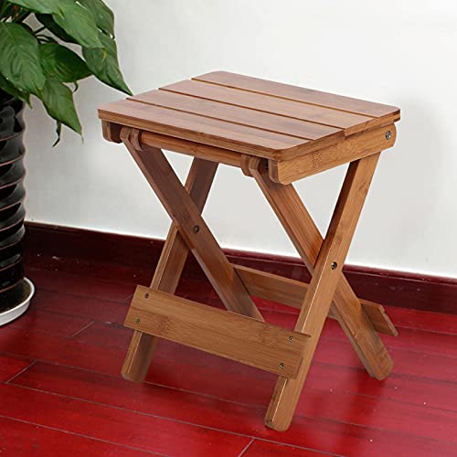 Niiyen Sillas Plegables de salón, Taburete de bambú Cuadrado portátil para el hogar al Aire Libre, Muebles Plegables, Silla de Pesca, Asiento para jardín, baño, balcón, Dormitorio