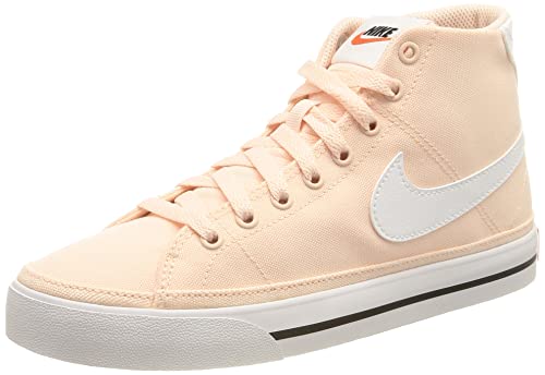 Nike Court Legacy Mid Canvas, Zapatos de Tenis Mujer, Palas Coral White Team Orange Black, 39 EU