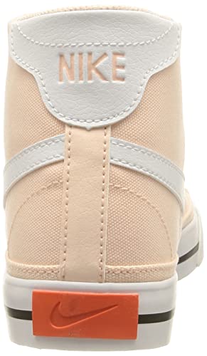 Nike Court Legacy Mid Canvas, Zapatos de Tenis Mujer, Palas Coral White Team Orange Black, 40 EU