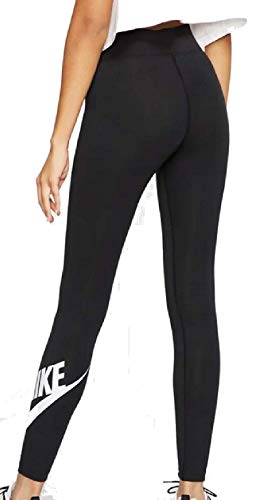 NIKE W NSW Legasee Lgng HW Futura Sport Trousers, Mujer, Black/White, XS