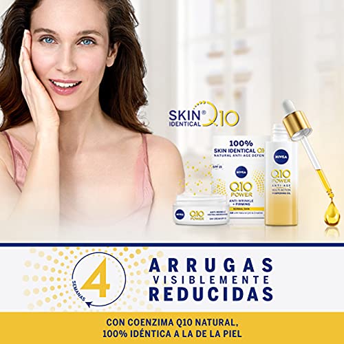 NIVEA Q10 Power Antiarrugas Cuidado de Día FP15 (1 x 50 ml), crema antiarrugas facial, crema hidratante con protector solar 15, crema de día antiedad