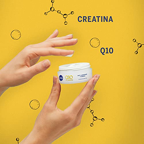 NIVEA Q10 Power Antiarrugas Cuidado de Día FP15 (1 x 50 ml), crema antiarrugas facial, crema hidratante con protector solar 15, crema de día antiedad