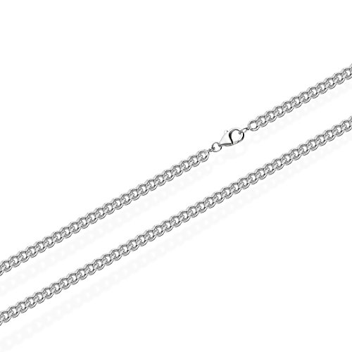 NKlaus cadena de plata genuina 925 cadena de bordillo 5010 collar 40cm 1,5mm 2,83gramm