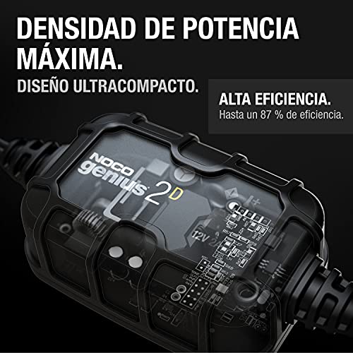 NOCO GENIUS2DEU, 2A 12V cargador de batería a bordo de montaje directo, mantenedor de batería y desulfador para auto, camión y caravana