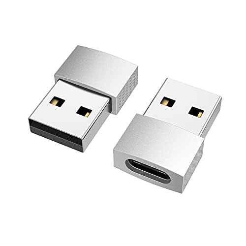 nonda Adaptador USB C a USB (2 Pack), USB-C Hembra a USB Macho, Adaptador de Cable de Cargador Tipo C para iPhone 13 12 11 Pro MAX, Samsung Galaxy S20 /S21 Plus Note 10 S10+ Ultra A90 5G A71