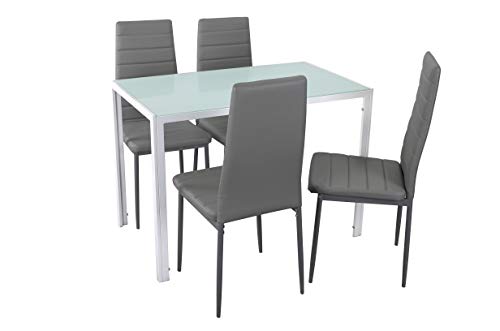 Noorsk Design Pack de Cuatro sillas de Comedor o Cocina Clasik (Gris)