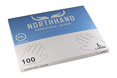 NORTHHAND Guantes desechables de polietileno, 1000 unidades, color verde, práctica caja dispensadora, guantes desechables (medianos)