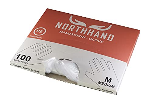 NORTHHAND Guantes desechables de polietileno, 1000 unidades, color verde, práctica caja dispensadora, guantes desechables (medianos)