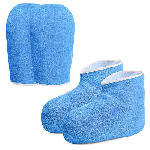 Noverlife cera de parafina botines guantes, mitones baño de cera Mano tratamiento de pies spa cubierta, Calor Terapia con aislamiento suaves del algodón manoplas Pies Cuidado de las manos