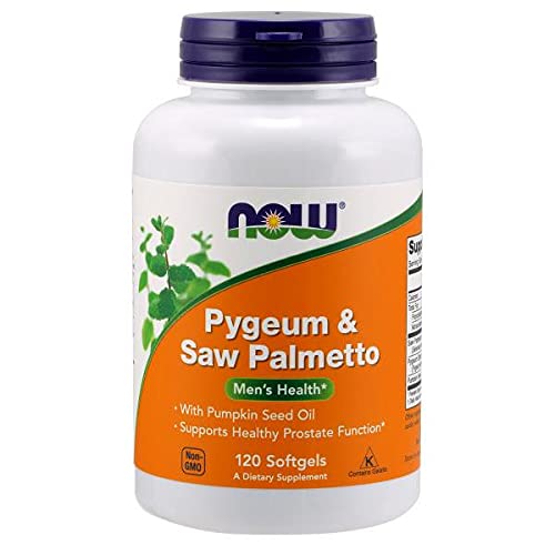 Now Foods, Pygeum & Saw Palmetto, 120 Cápsulas blandas, Probadas en Laboratorio, Aceite de Semilla de Calabaza, Saw Palmetto, Sin Gluten, Sin Soja