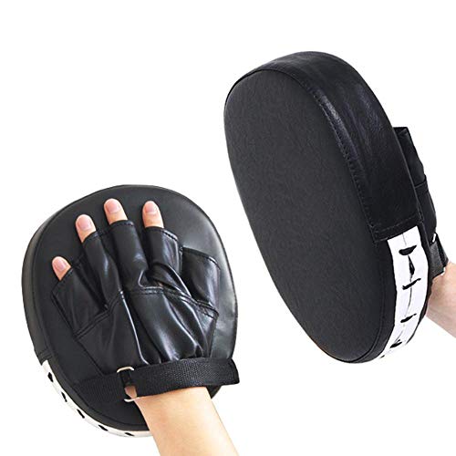 Nubstoer Paquete de 2 Leather Boxing Mitt Training Target Focus Punch Pad Glove Karate Muay Thai Kick MMA