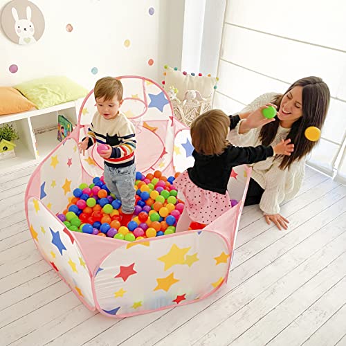 NUBUNI 3 en 1 Tienda Campaña Infantil : Piscina de Bolas + Casita Infantil + Tunel Infantil: Plegable Parque Bebe Bolas Infantil Jardín Exterior Interior Juguetes Niños Niñas Bebes Casitas Tela Tipi D