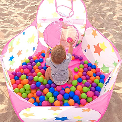 NUBUNI 3 en 1 Tienda Campaña Infantil : Piscina de Bolas + Casita Infantil + Tunel Infantil: Plegable Parque Bebe Bolas Infantil Jardín Exterior Interior Juguetes Niños Niñas Bebes Casitas Tela Tipi D