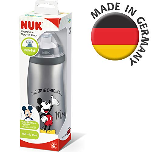 NUK Disney Sports Cup taza aprendizaje, a prueba de fugas y gran volumen, sin-BPA, 36+ meses, 450 ml, Mickey Mouse