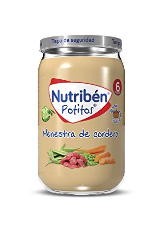 Nutribén Potitos De Menestra De Cordero, Desde los 6 Meses, Pack 6 x 235gr