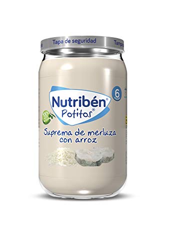 Nutribén Potitos Suprema De Merluza con Arroz, Desde los 6 Meses, Pack 6 x 235 gr