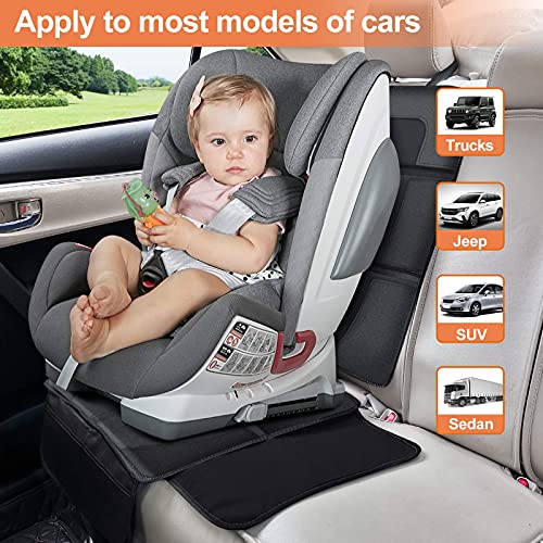 NWOUIIAY Protector Asiento Coche Impermeable Funda Asiento Coche Antideslizante Funda Silla Coche Tamaño Universal con 2 Organizadores Bolsillos Fácil de Limpiar Ideal para Asientos Infantiles