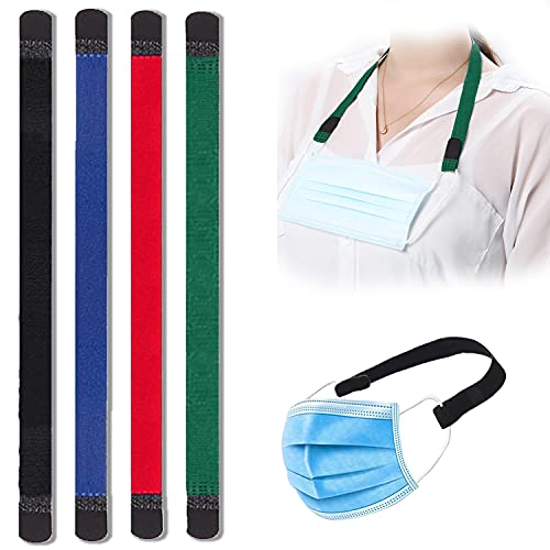 [Nylon Velcro] Extensión de Máscara Orejas 4Colores [Cómodo] Kardition Salvaorejas Sujeta Mascarillas [Reutilizable] [Anti-Esquídeo] Protector Orejas Mascarillas Gancho para Adultos y Niños