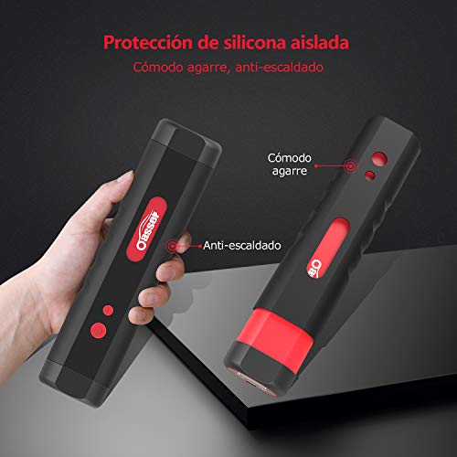 oasser Compresor de Aire Portátil Mini Bomba de Inflado Eléctrica con Indicador de Presión LCD Digital de 120PSI 2000mAh Batería de Litio 12V/DC 20 litros/Min P1S