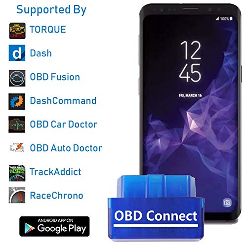 OBD Connect - Lector de código de falla de OBDII OBD 2 Bluetooth para uso exclusivo con dispositivos Android