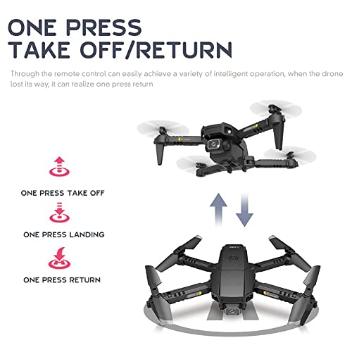 OBEST Mini Drone Plegable con Cámara 4K HD, Dual Cámara Posicionamiento de Flujo óptico Altitude Hold Vuelo de Trayectoria Una Tecla de Regreso/Despegue 3D Flip 2 Baterías Modo sin Cabeza, Negro