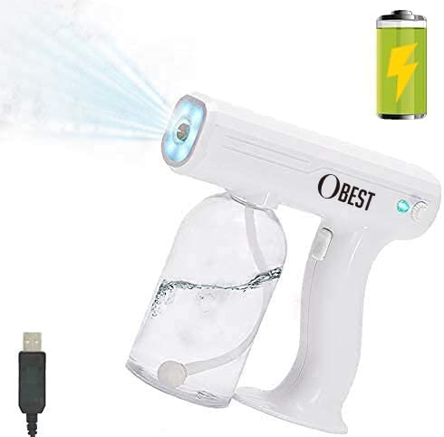 OBEST Rociador de Vapor desinfectante, 800 MLnano atomizador de Mano Recargable con bajo Nivel de Ruido, nebulizador Ajustable para el hogar, la Oficina, la Escuela o el jardín (800ML)