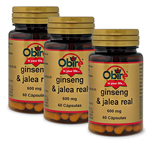 Obire Ginseng & jalea real 600 mg - 60 capsulas, Pack 3 unidades