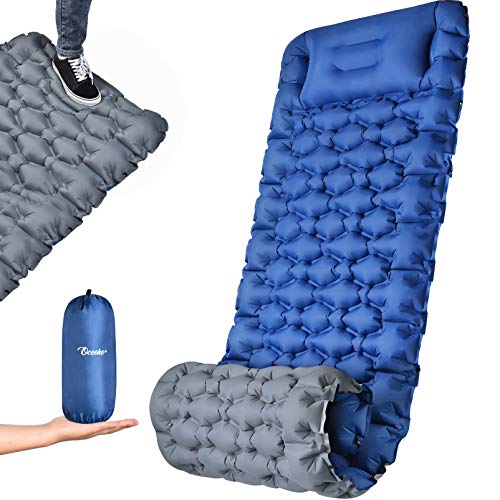 OCOOKO Esterilla Camping Colchon Autohinchable : Ultraligero Colchón Hinchable Colchón de Aire Portátil y Plegable para Camping Viajes Exteriores Senderismo Playa