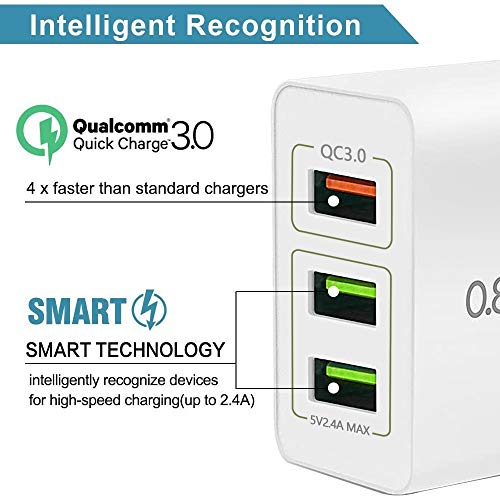 OENLY QC3.0 USB Cargador rápido Cargador Movil Universal Adaptador, 30W 3Port QC3.0 2.0 Smart Cargo sólido Desmontables en Lote schnellladeger para SamsungiPhoneiPad Huawei Google