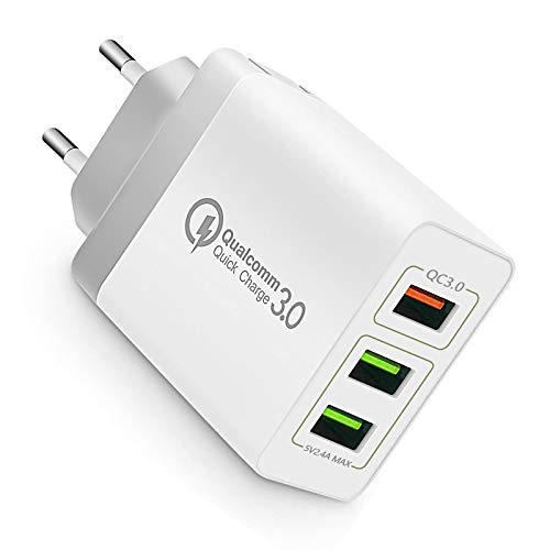 OENLY QC3.0 USB Cargador rápido Cargador Movil Universal Adaptador, 30W 3Port QC3.0 2.0 Smart Cargo sólido Desmontables en Lote schnellladeger para SamsungiPhoneiPad Huawei Google