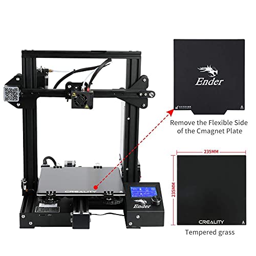 Oficial Creality Impresora 3D Ender 3 Pro con Placa de Vidrio, Placa de Superficie de Construcción Cmagnet Mejorada y Volumen de Construcción de Fuente de Alimentación Meanwell por 220x220x250mm