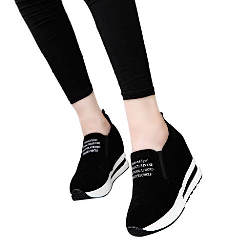 OHQ Zapatillas De Gimnasia Mujer Casual Flock Ponerse Plataforma Gruesa Zapatillas Deportivas CuñAs Zapatos CóModo Y Elegante