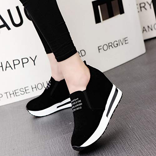 OHQ Zapatillas De Gimnasia Mujer Casual Flock Ponerse Plataforma Gruesa Zapatillas Deportivas CuñAs Zapatos CóModo Y Elegante