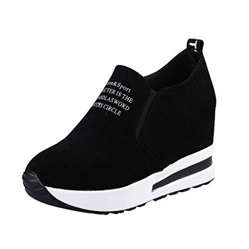 OHQ Zapatillas De Gimnasia Mujer Casual Flock Ponerse Plataforma Gruesa Zapatillas Deportivas CuñAs Zapatos CóModo Y Elegante