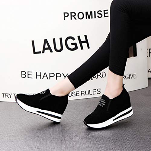 OHQ Zapatillas De Gimnasia Mujer Casual Flock Ponerse Plataforma Gruesa Zapatillas Deportivas CuñAs Zapatos CóModo Y Elegante