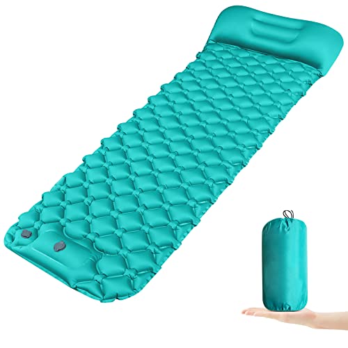 OJIRRU Esterilla Camping Ultraligera Colchoneta Autoinflable con Bomba Incorporada Impermeable Colchón Hinchable Dormir para Exteriores Senderismo Acampada (Azul)