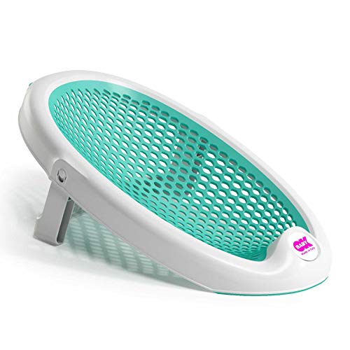 OKBABY Hamaca de baño Jelly - Hecho de materiales no tóxicos - Base antideslizante con sistema de bloqueo - Plegable, ideal para usar en bañeras - Perfecto para recién nacidos y bebés - Turquesa