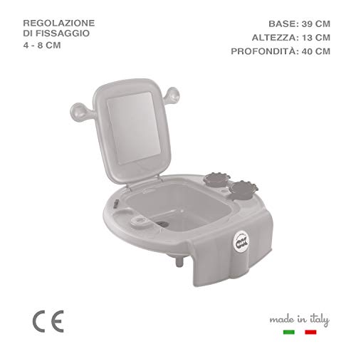 OKBABY Space - Mini Lavabo para Niños, Se Fija a la Bañera o al Bidé, Griz