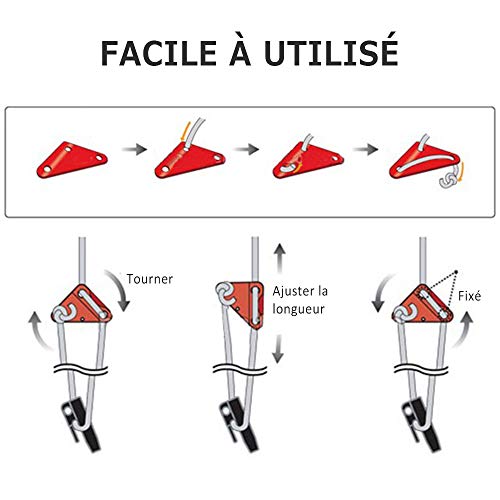 OMUKY Triange, ajustador de Cuerda de Aluminio, 3 Agujeros, Triangular, Tensor para Tienda de campaña, Camping, Senderismo (12 Unidades Azul)