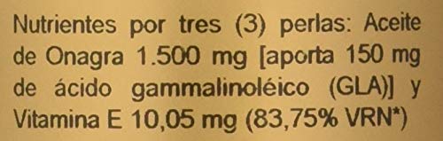 Onagra Con Vitamina E De 500 Miligramos 220 Perlas De Obire