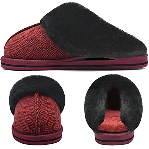 ONCAI Pantuflas Mujer Casa Invierno Caliente Peluche Zapatillas para Espuma De Memoria Cómodas Antideslizantes Zapatillas Talla de 38