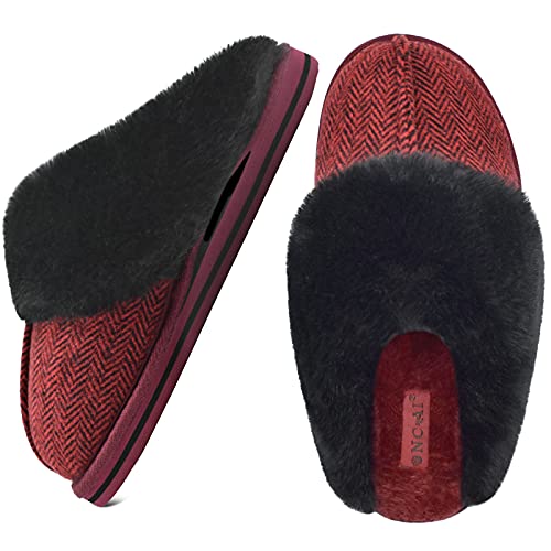 ONCAI Pantuflas Mujer Casa Invierno Caliente Peluche Zapatillas para Espuma De Memoria Cómodas Antideslizantes Zapatillas Talla de 38