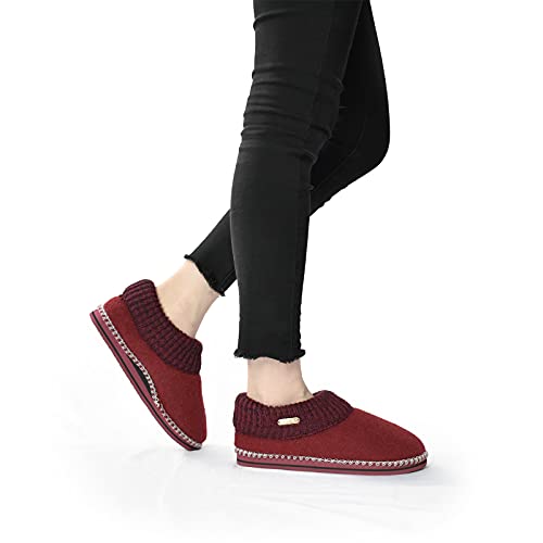 ONCAI Zapatillas Casa Mujer Apoyo del Arco Memory Foam Invierno Cozy Calienta Cómoda Pantuflas Mujer Fieltro Cálido Forro de Felpa Slippers Rojo 38 EU