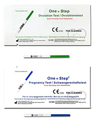 One Step - 15 Pruebas de Ovulación Fertilidad 20 mIU/ml + 15 Tests de embarazo 10 mIU/ml + Guía en PDF Consejos para Quedar Embarazada de Forma Natural, Vencer la Infertilidad y Dar a Luz Bebés Sanos