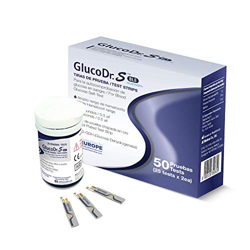 One Step GlucoDr - 50 Tiras Reactivas Glucosa de Reemplazo Exclusivas para el Glucometro Bluetooth One Step GlucoDr