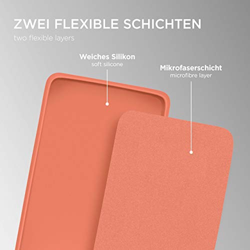 ONEFLOW Carcasa blanda compatible con Samsung Galaxy S10 de silicona, borde elevado para protección de pantalla, doble capa, suave funda – coral mate