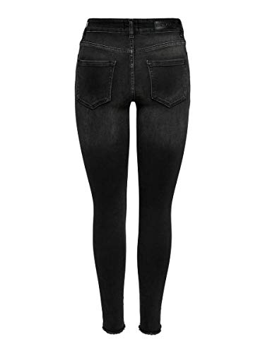 ONLY Onlblush Mid Ank Raw Jeans Rea1099 Noos, Vaqueros skinny Mujer, Negro (Black Denim Black Denim), W27/L30 (Talla fabricante: Small)