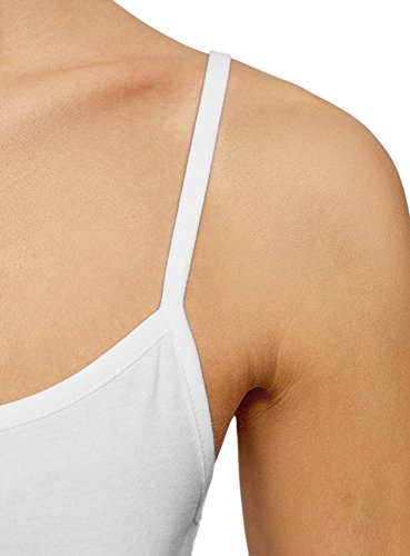 oodji Ultra Mujer Top de Punto con Tirantes Finos, Blanco, ES 44 / XL